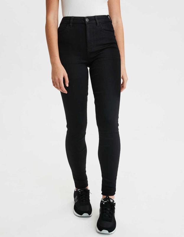 AE Ne(x)t Level Curvy High-Waisted Jegging - True Black, 12 