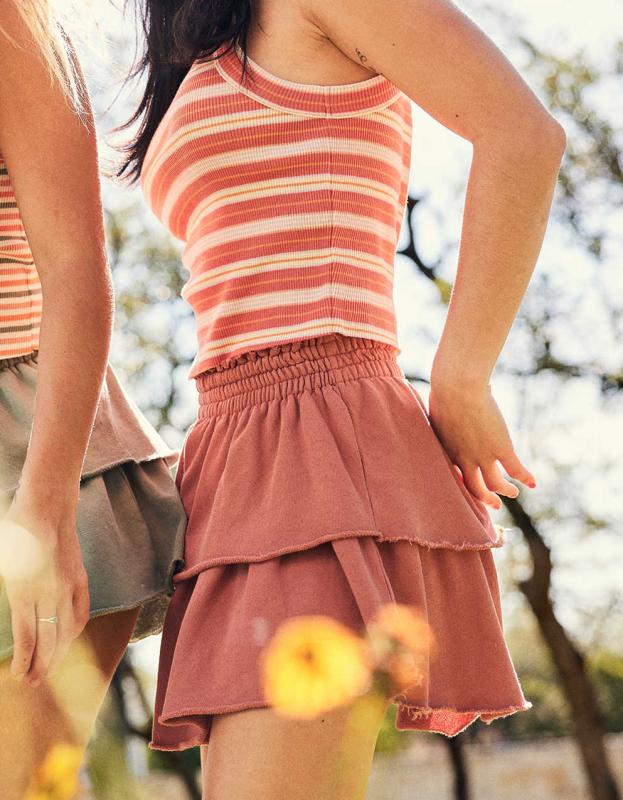 Aerie Weekend Ruffle Mini Skirt - Twilight, XS 