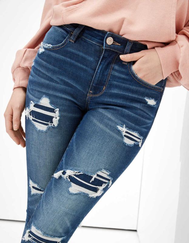 AE Ne(x)t Level Temp Tech Patched High-Waisted Jegging - Patch Me Up, 0 