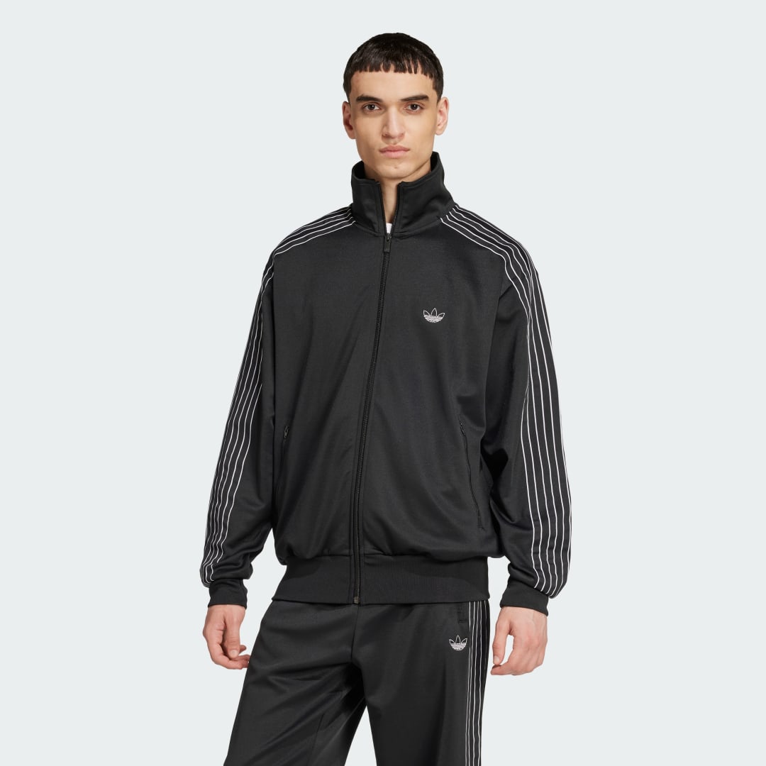 adidas Outlined Trefoil Firebird Track Top Lifestyle A/M Men Black