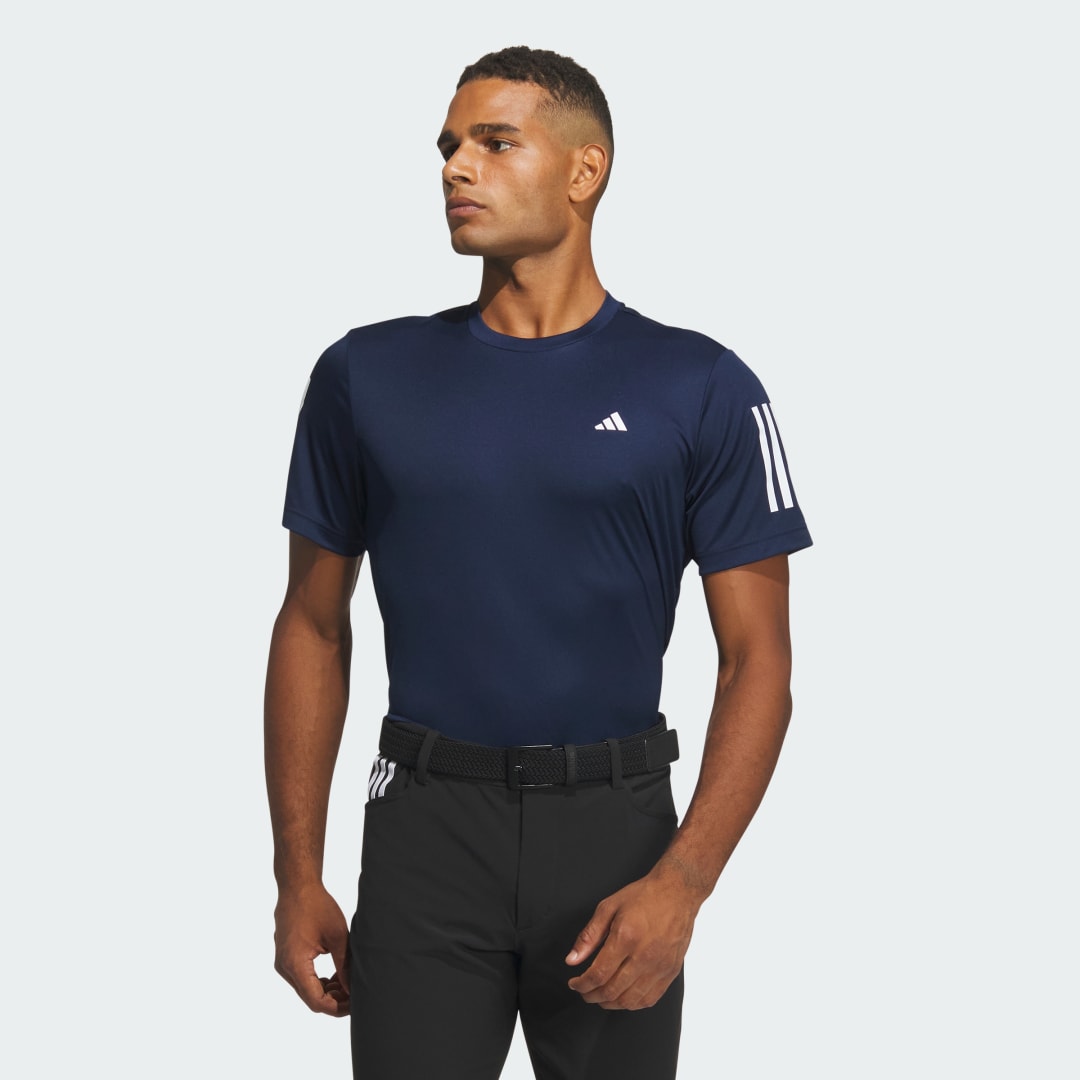 adidas AEROREADY 3-Stripes Crewneck Tee Golf A/2XS Men Collegiate Blue