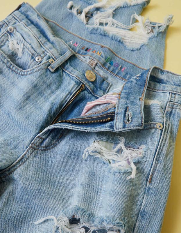 AE Pride Ripped '90s Straight Jean - Blown Out Blue, 00 