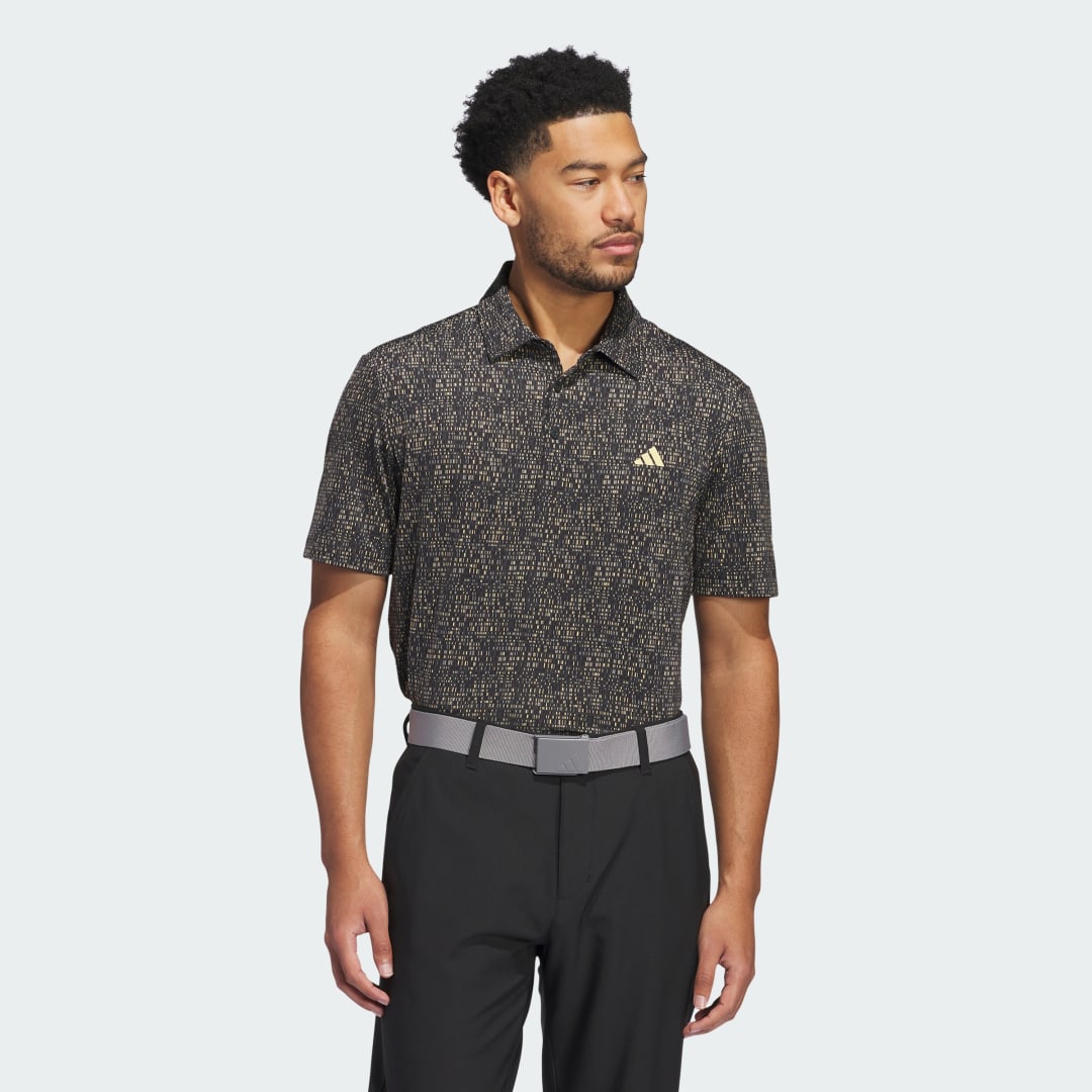 adidas Ultimate365 Power Grid Print Polo Shirt Golf A/L Men Grey