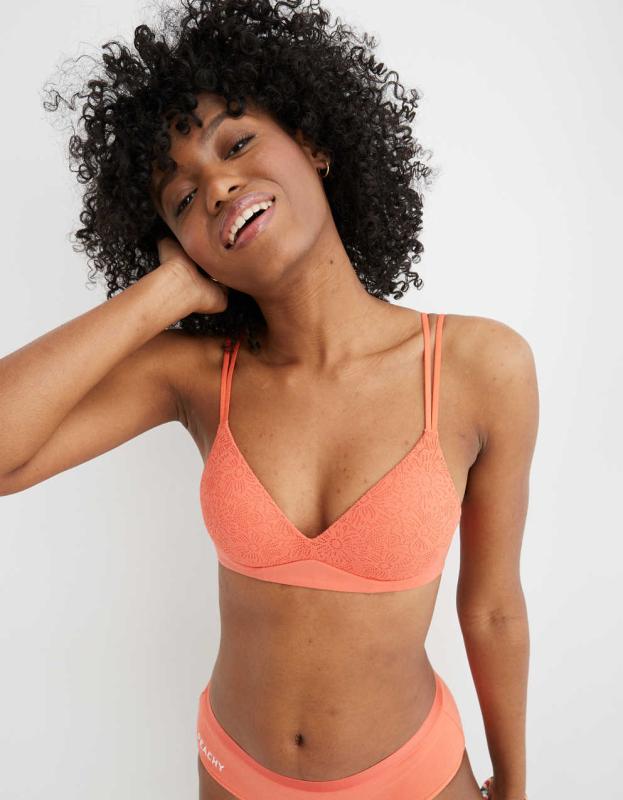 Sunnie Wireless Push Up Blossom Lace Bra - Poppy Fun, 70A 