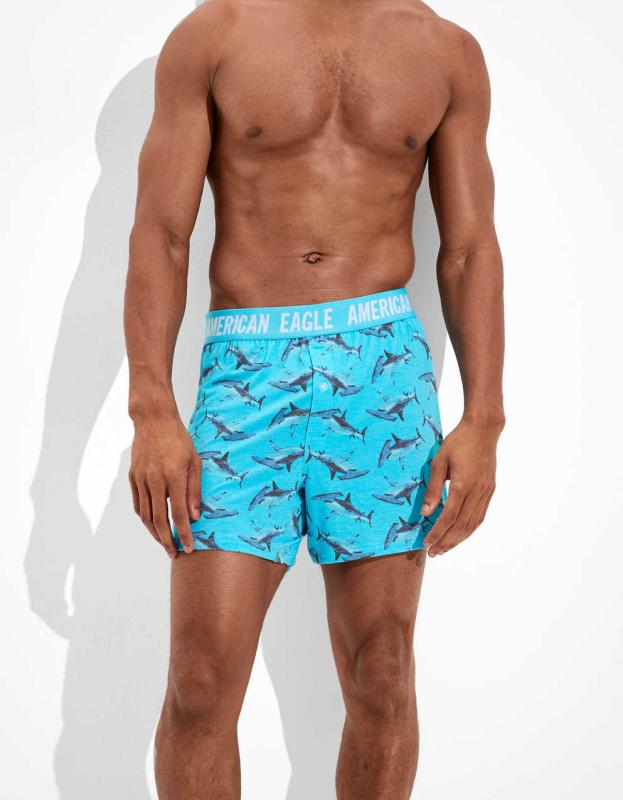 AEO Sharks Ultra Soft Boxer Short - Blue, XS 