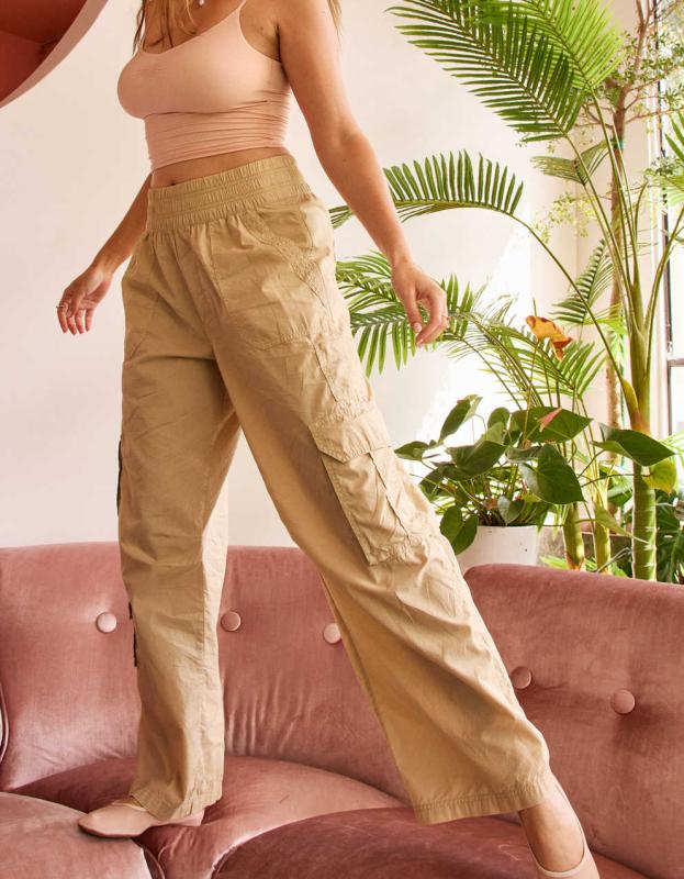 Aerie Easiest Cargo Pant - Soft Stone, L 