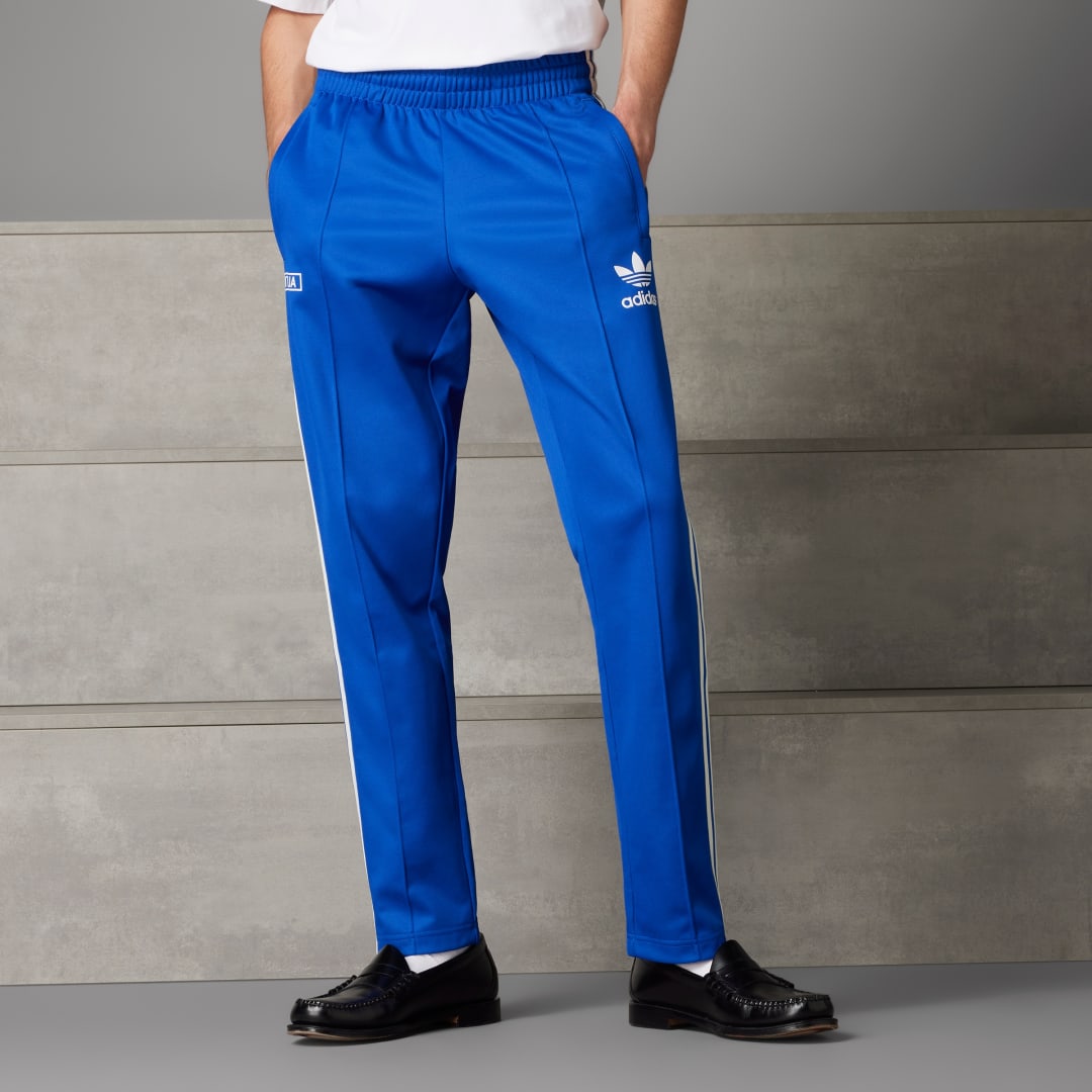 adidas Italy Beckenbauer Track Pants Football XS,S,M,L,XL,2XL,3XL,4XL,A/2XS,A/XS,A/S,A/M,A/L,A/XL,A/2XL,A/3XL,A/4XL Men Royal Blue