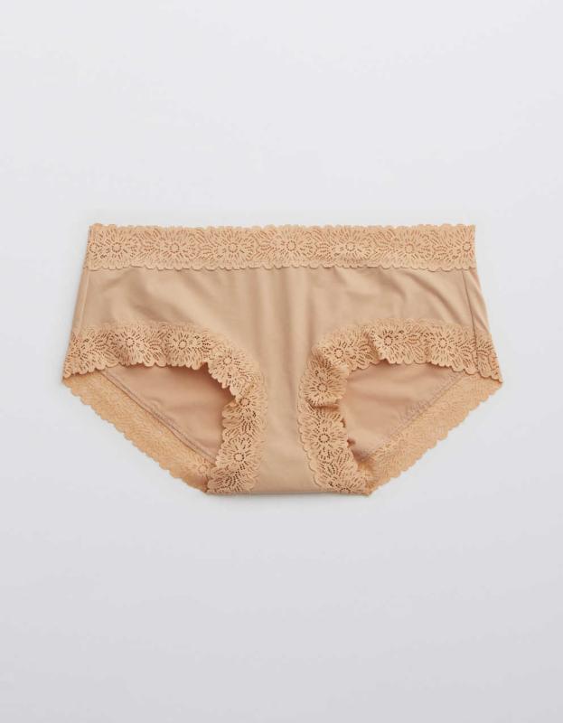 Aerie Sunnie Blossom Lace Boybrief Underwear - Sands, XS 