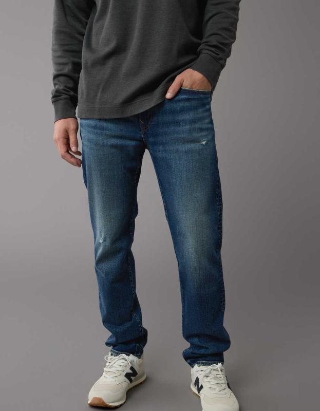 AE AirFlex+ Ripped Slim Straight Jean - Destroy Your Blues, 29 X 30 