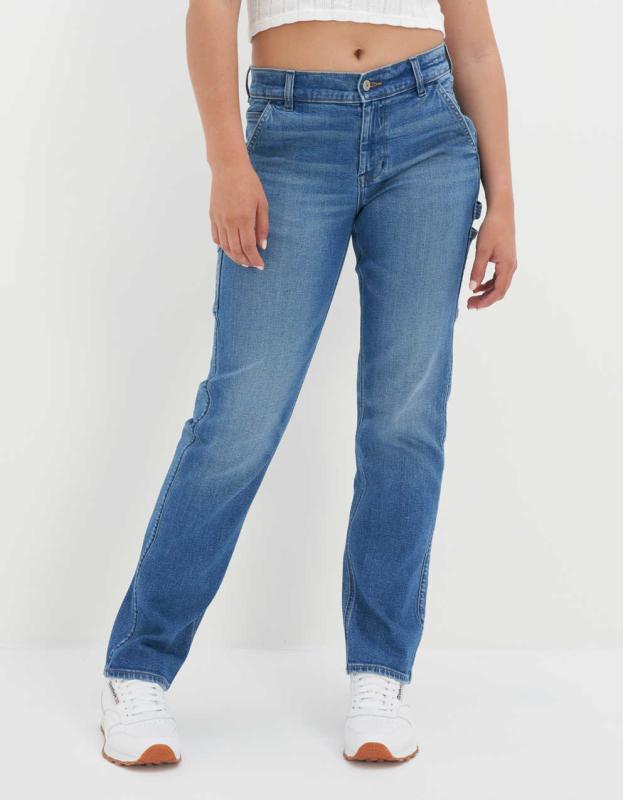 AE Ne(x)t Level High-Waisted Straight-Leg Jean - Medium Vintage Wash, 2 
