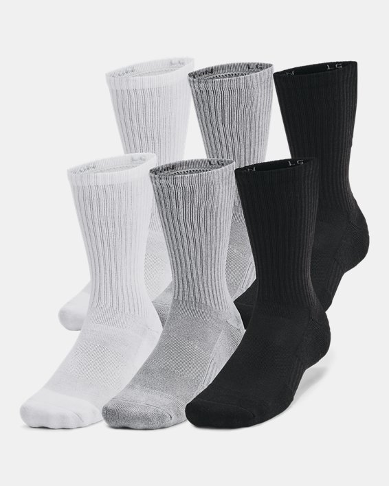 UA Training Cotton Unisex 6-Pack Crew Socks