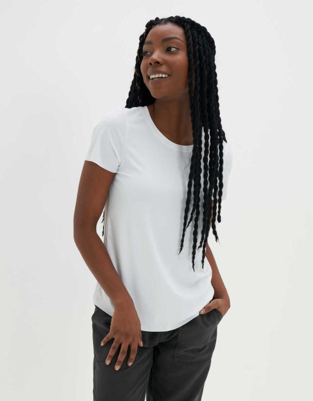 OFFLINE By Aerie Move-It Rib T-Shirt - White, XXS 