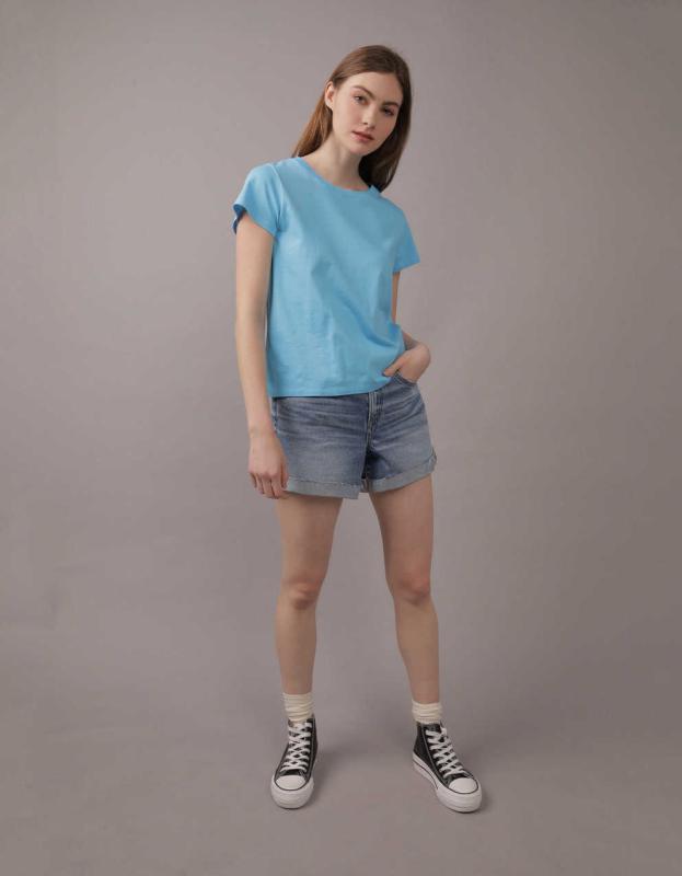 AE Crew Neck Tee - Blue, S 