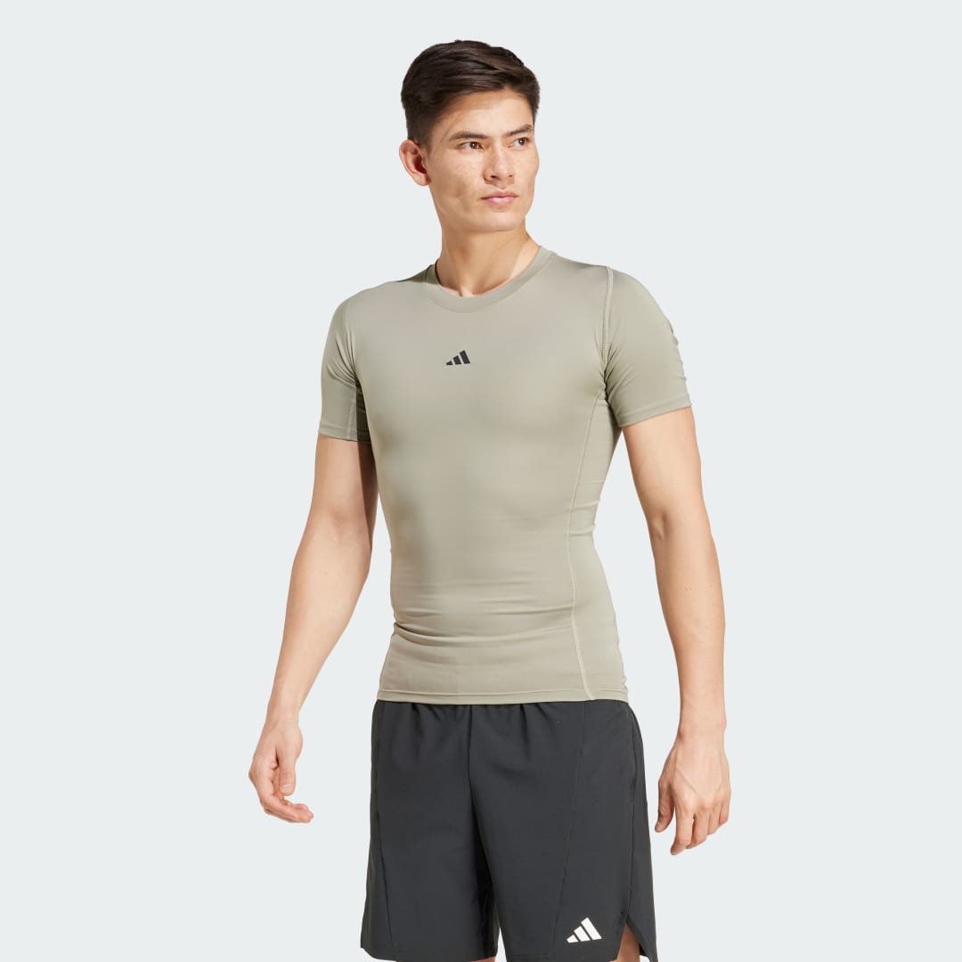adidas TECHFIT Compression Training Tee Training A/3XL Men Silver Pebble