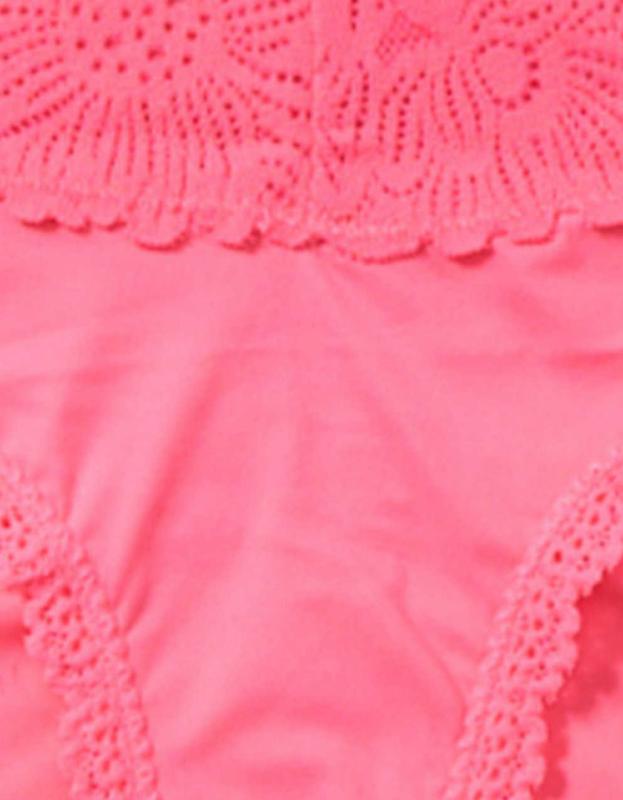 Aerie Sunnie Wide Lace Cheeky Underwear - Coral Sun, XS 