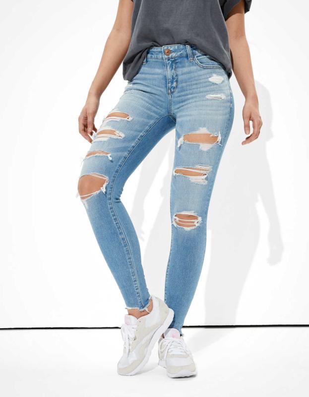 AE Dream Ripped Jegging - Indigo Skylight Destroy, 2 