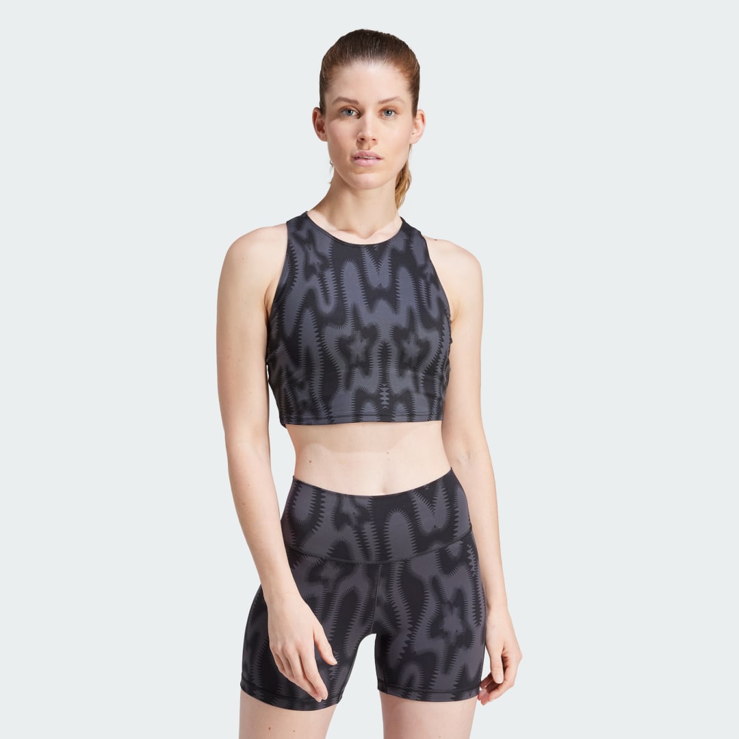 adidas Yoga Studio Printed Tank Top Training A/L Women Black / Grey