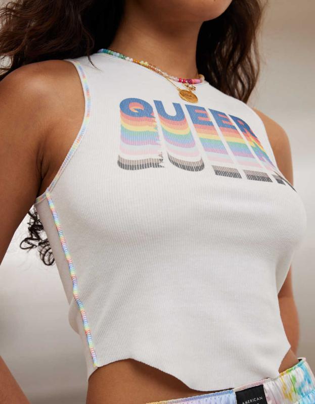 AE Pride Graphic Tank Top - Cream, M 