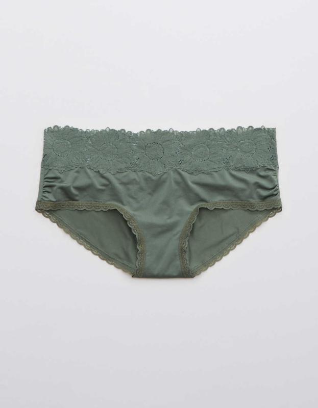 Aerie Shine Sunflower Lace Boybrief Underwear - Palm, XXL 