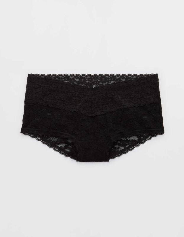 Show Off Vintage Lace Boybrief Underwear - True Black, S 
