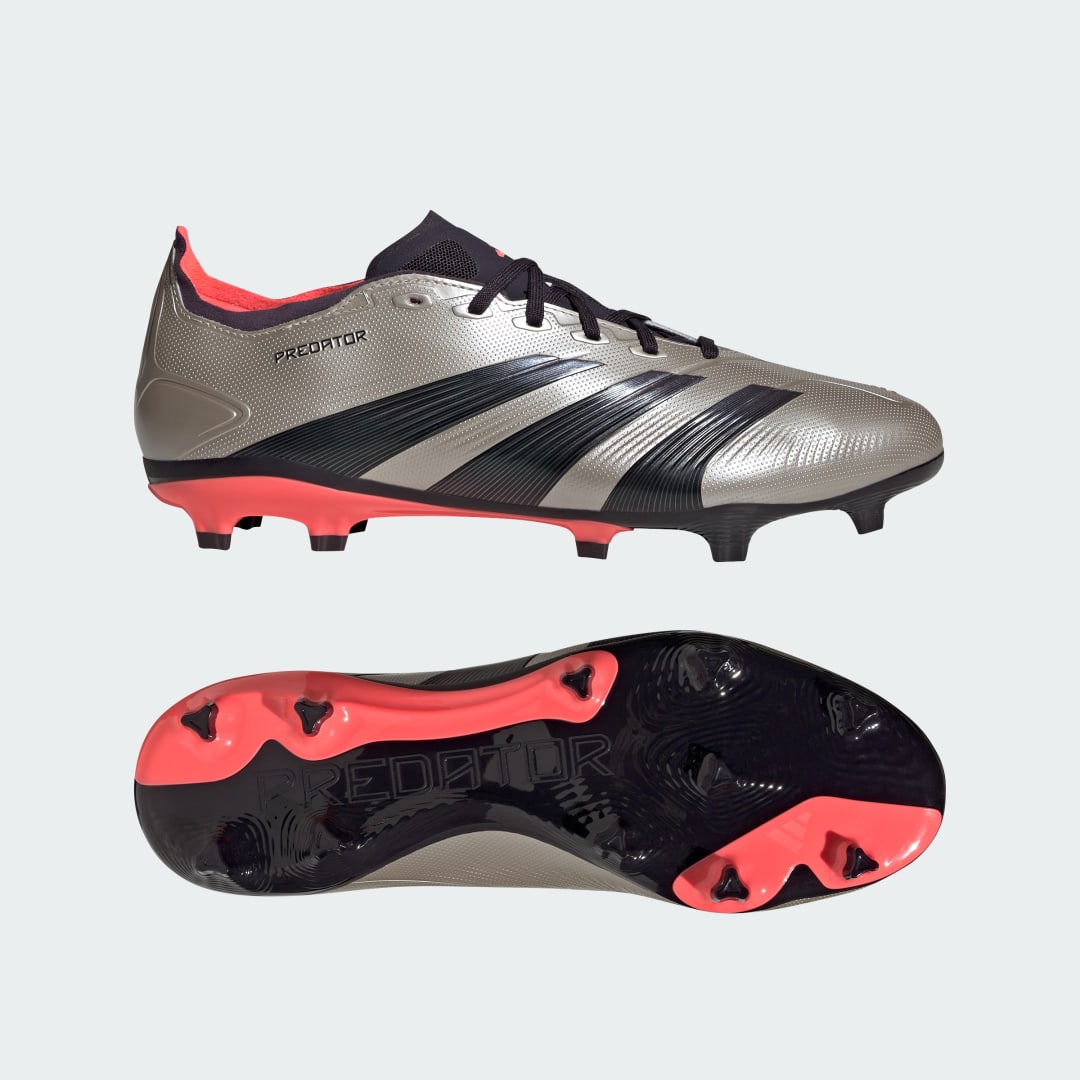 adidas PRedator League Firm Ground Boots Football 9.5 UK Unisex Platinum Metallic / Aurora Black / Turbo