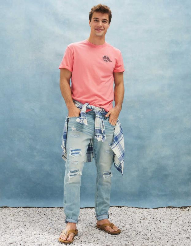 AE AirFlex+ Patched Athletic Fit Jean - Classic Vintage Destroy, 34 X 30 