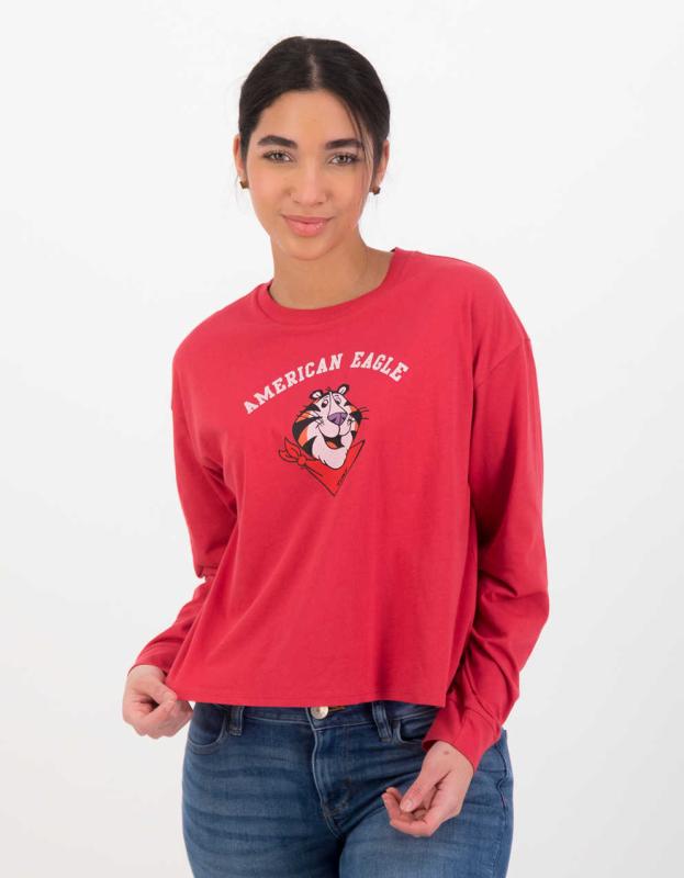 Kellogg’s x AE Tony the Tiger Long-Sleeve Graphic T-Shirt - Red, XXS 
