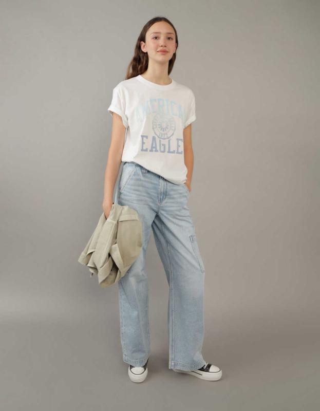 AE Short-Sleeve Graphic Tee - White, XL 