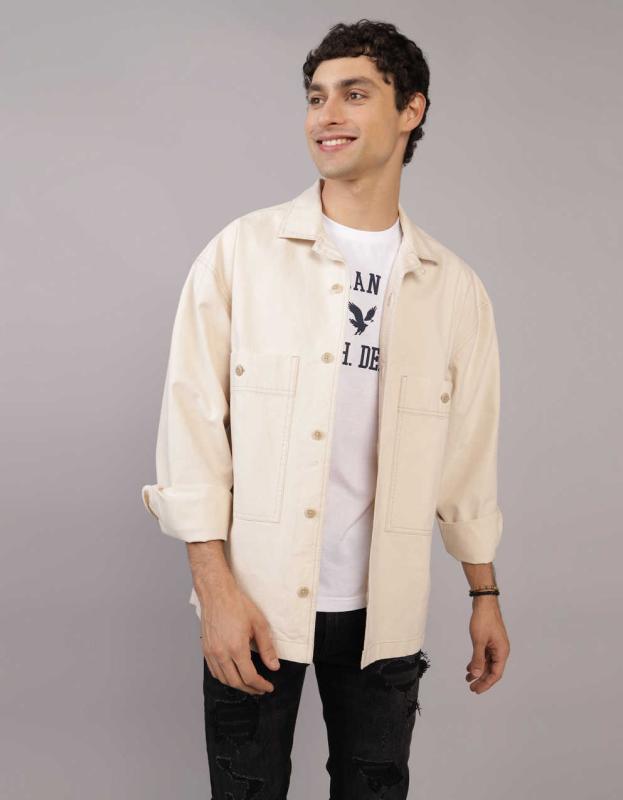 AE Utility Shirt Jacket - Chalk, S 