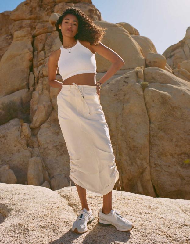 AE Snappy Maxi Skirt - Cream, 0 