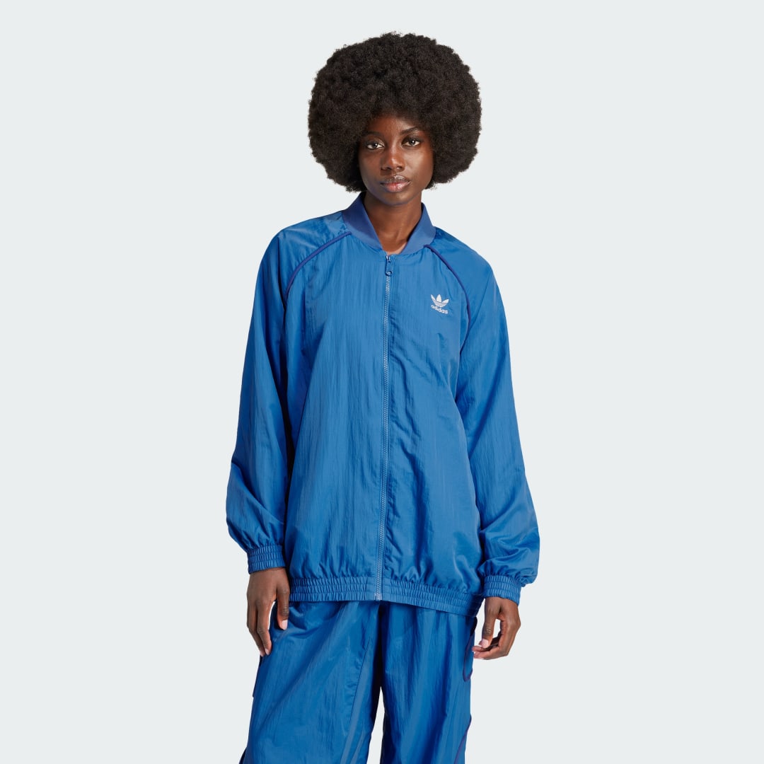 adidas Premium Originals FR Track Top Lifestyle A2XL Women Blue Bird