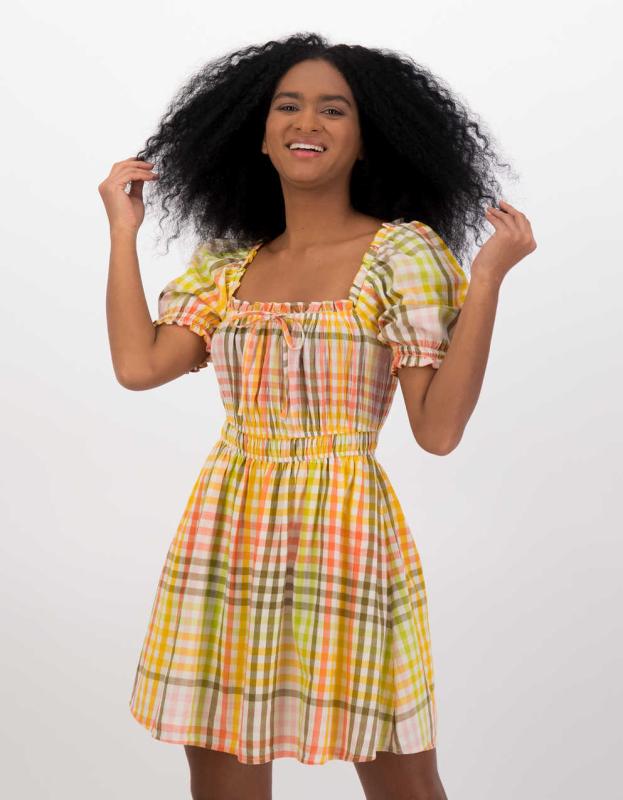 Aerie Puff Sleeve Mini Dress - Bright Mustard, M 