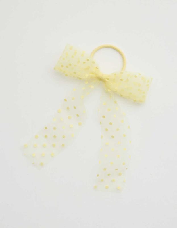 Aerie Tuille Hair Bow Tie - Cozy Yellow, One Size 