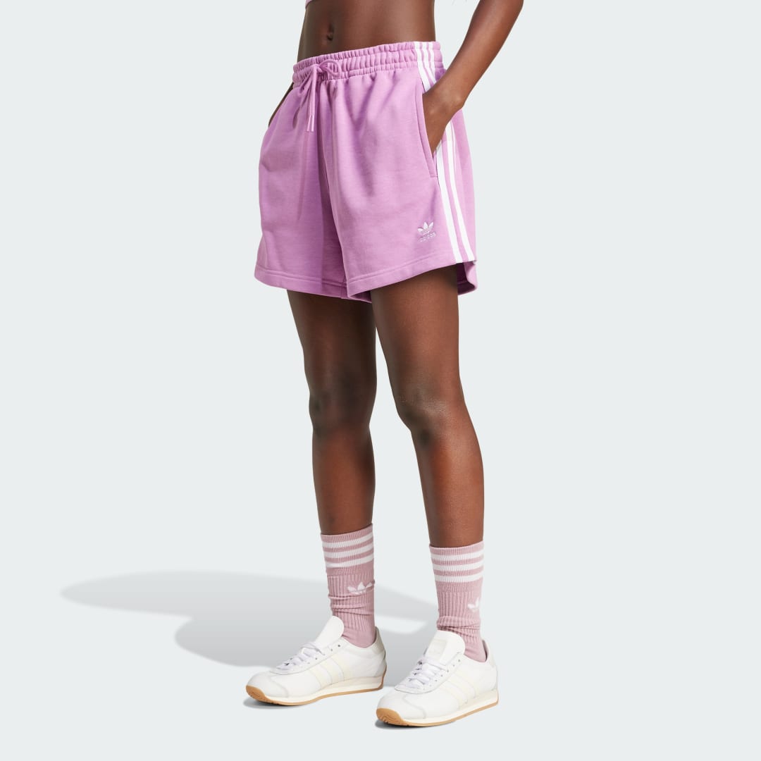 adidas 3-Stripes French Terry Shorts Lifestyle XS Women Preloved Purple