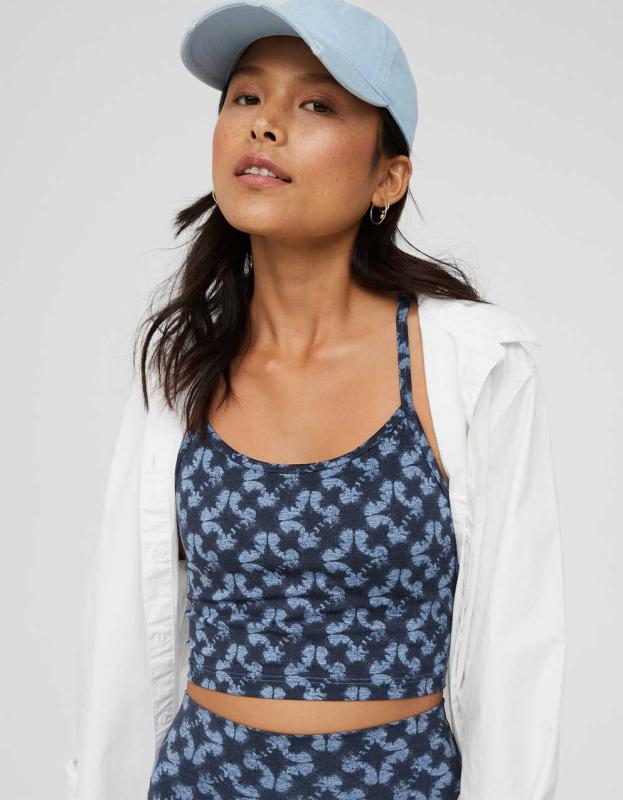 OFFLINE By Aerie The Hugger Longline Racerback Sports Bra - Royal Navy, S 