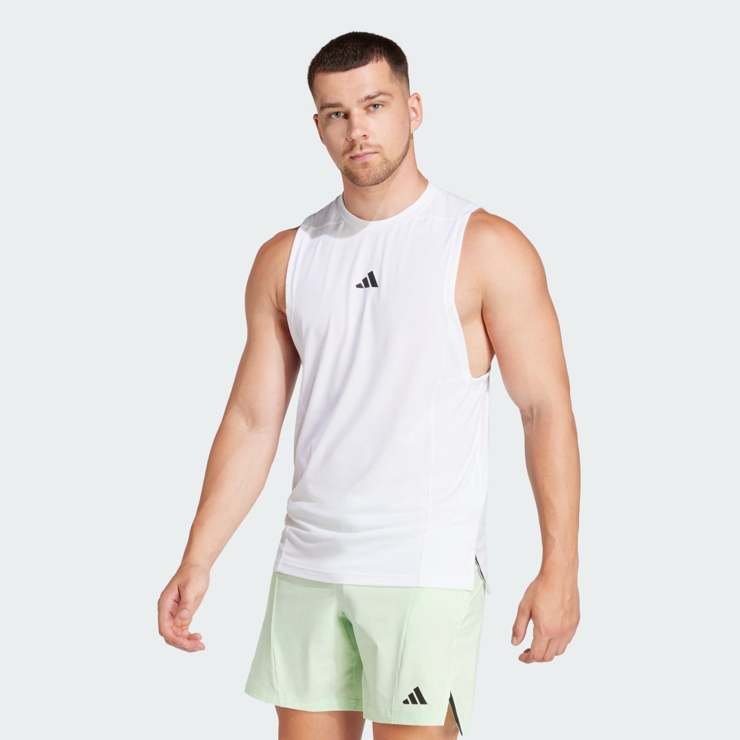 adidas Designed for Training Workout Tank Top Training A/4XL Men White