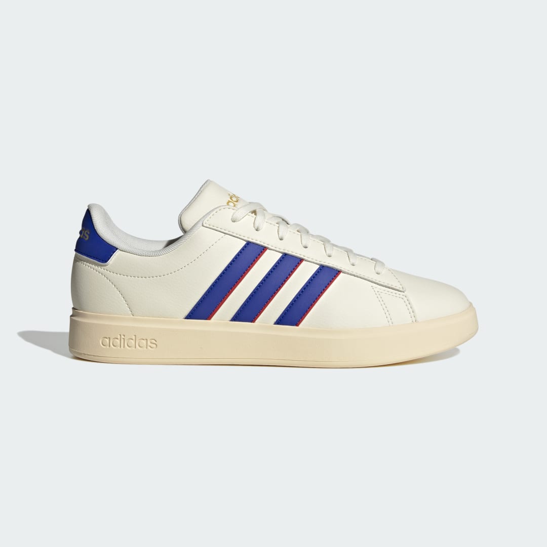adidas GRAND COURT 2.0 SHOES Lifestyle 4 UK Men Off White / Lucid Blue / Better Scarlet