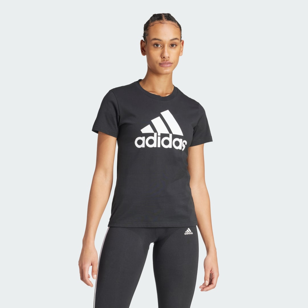 adidas Essentials Logo Tee Lifestyle A/2XS Women Black / White