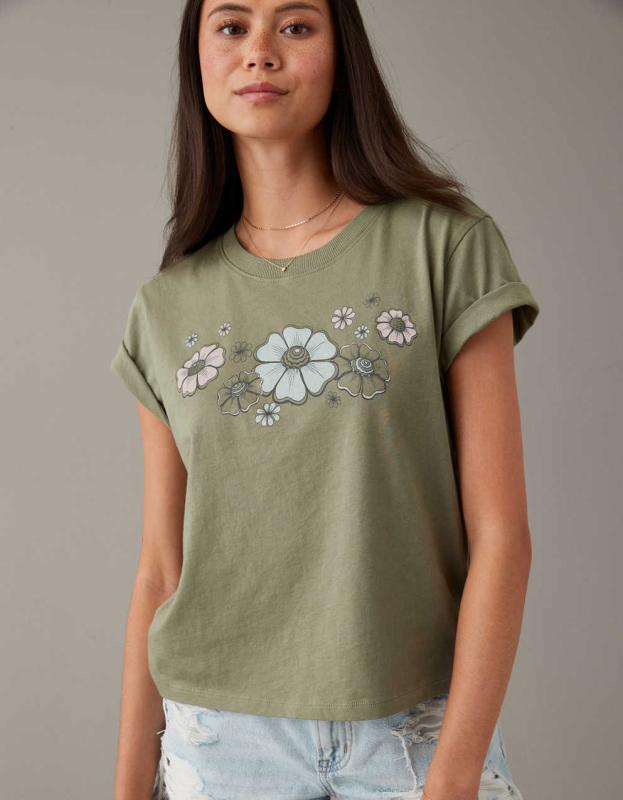 AE Graphic Logo Tee - Olive, S 