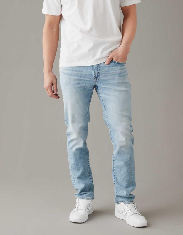 AE AirFlex+ Slim Straight Jean - Skylight, 38W x 32L 