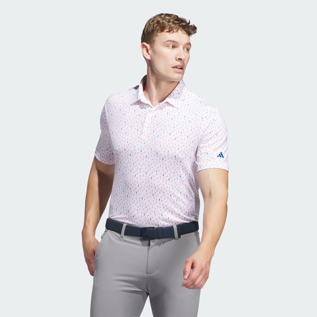 adidas Ultimate365 Allover Print Polo Shirt Golf XS,S,L,XL,3XL,A/2XS,A/XS,A/S,A/M,A/L,A/XL,A/2XL,A/3XL,A/4XL Men White