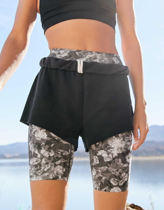 OFFLINE By Aerie OTT Fleece Short - True Black, XS 
