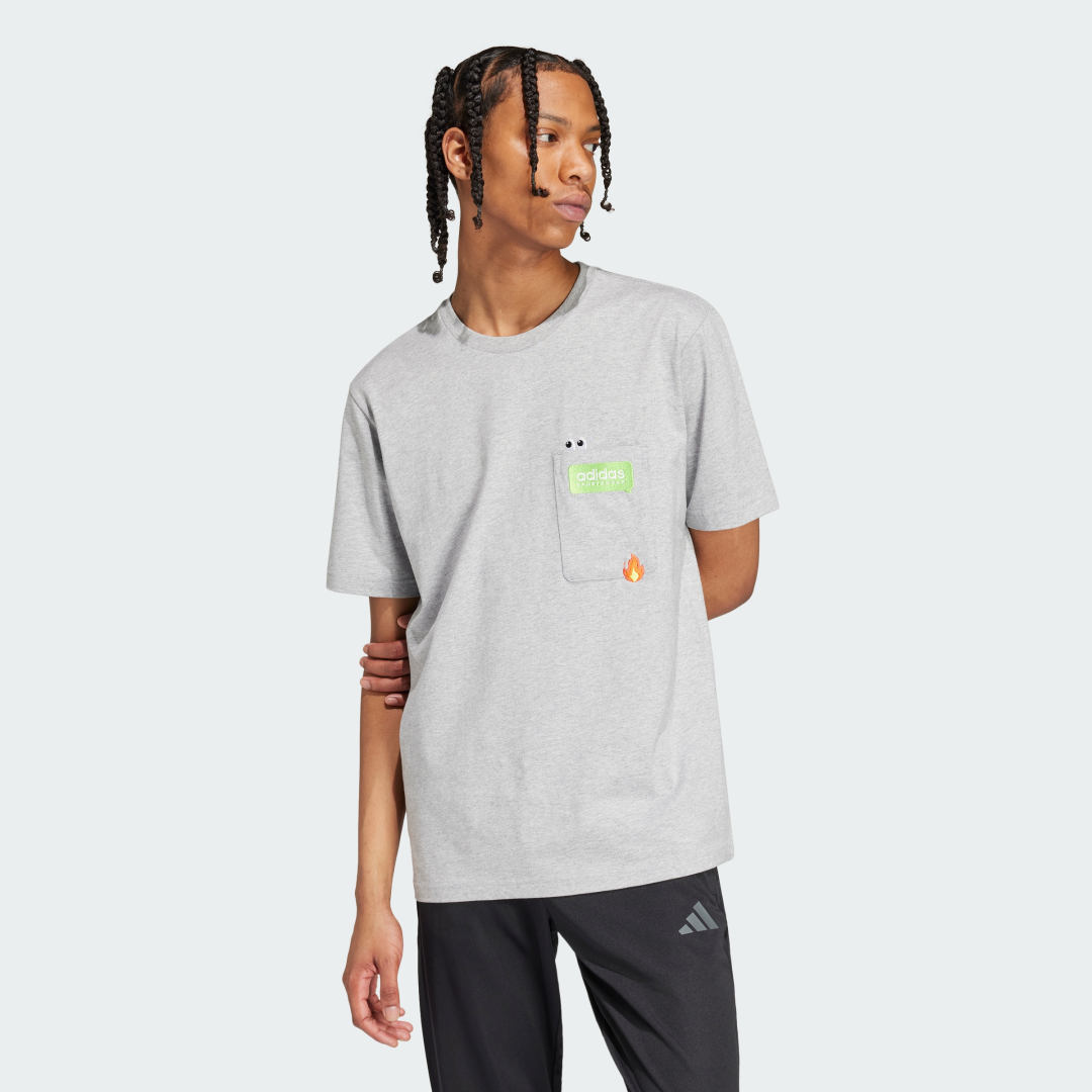 adidas Remoji Pocket Graphic Tee Lifestyle 3XL Men Grey