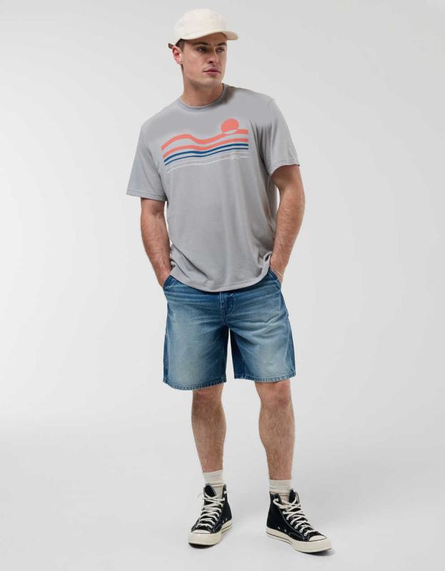 AE 24/7 Graphic SPF T-Shirt - Gray, M 