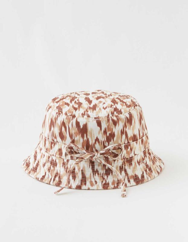 Aerie Tie Back Bucket Hat - Medium Brown, One Size 