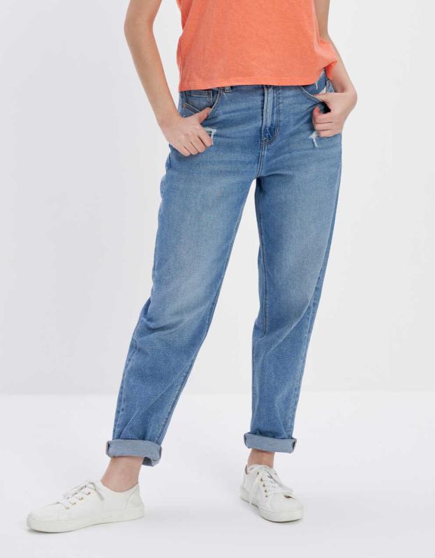AE Stretch Mom Straight Jean - Easy Breezy Blue, 6 