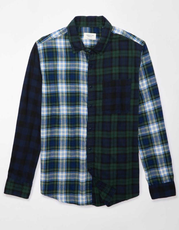 AE Slim Fit Everyday Button-Up Shirt - Midnight Blue, S 