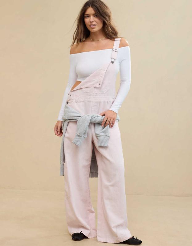 Aerie Boy-Ish Overalls - Lively Lilac, XL 