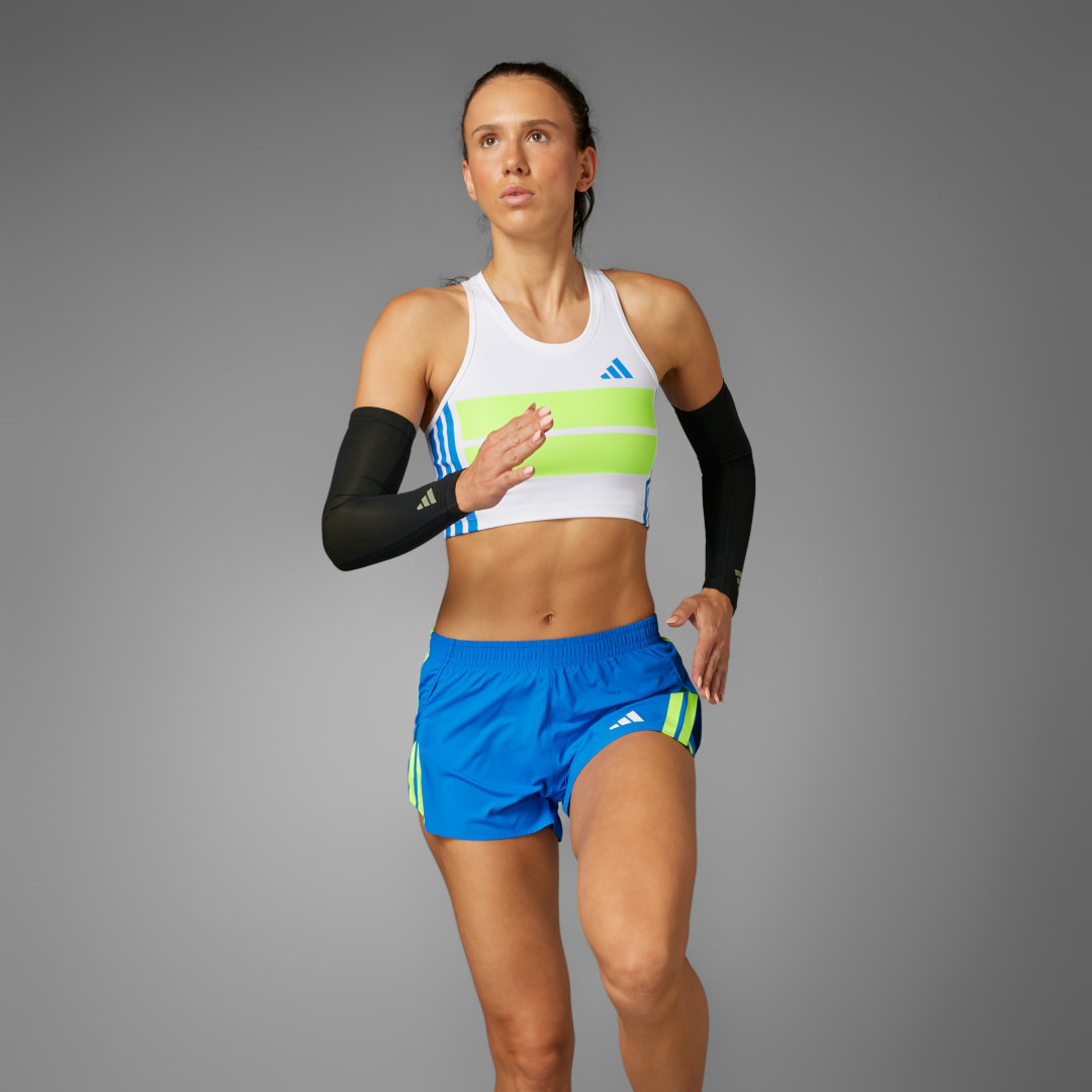 adidas Adizero Retro Running Crop Top Running A2XL Women White / Lucid Lemon