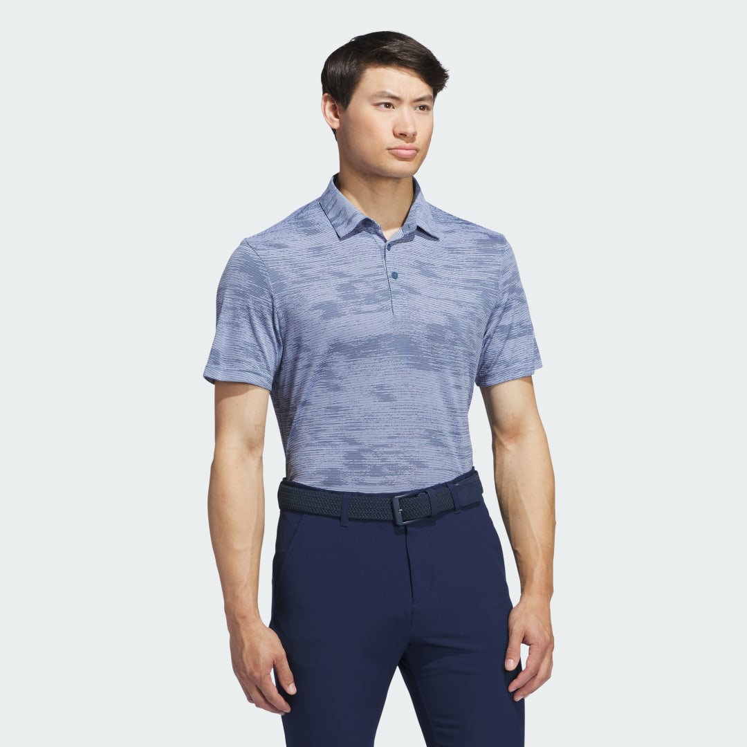 adidas Ultimate365 TextuRed Stripe Polo Shirt Golf A/2XS Men Blue Spark / Preloved Ink
